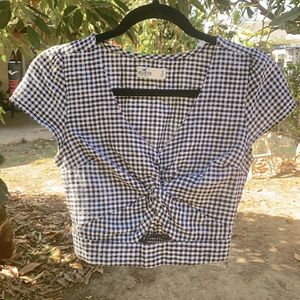 Gingham keyhole top